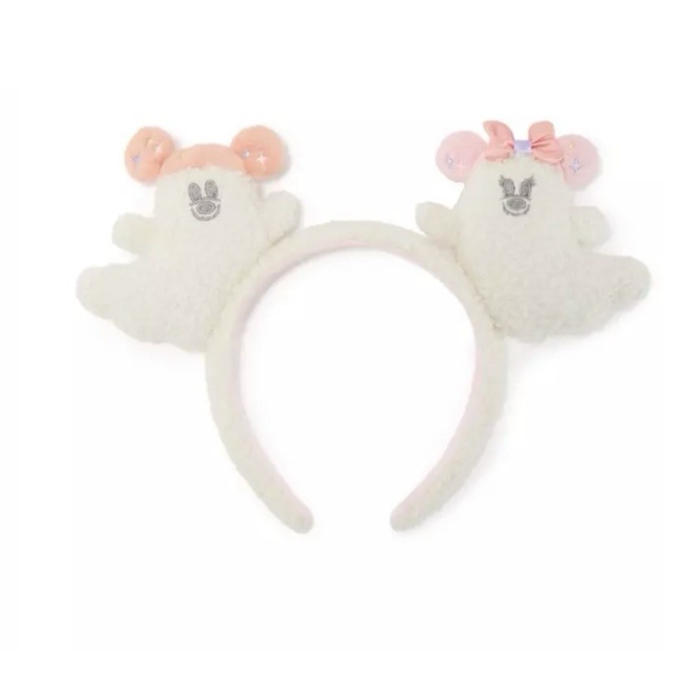 Disney Parks Halloween Pink Cutie Ghost Mickey Minnie Ear Headband Fuzzy NWT